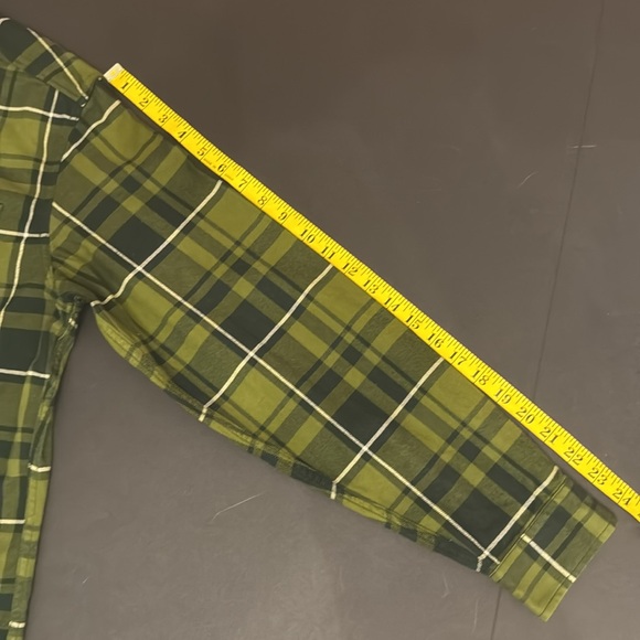 Eddie Bauer Green Plaid Flannel Button Shirt M - Picture 15 of 17
